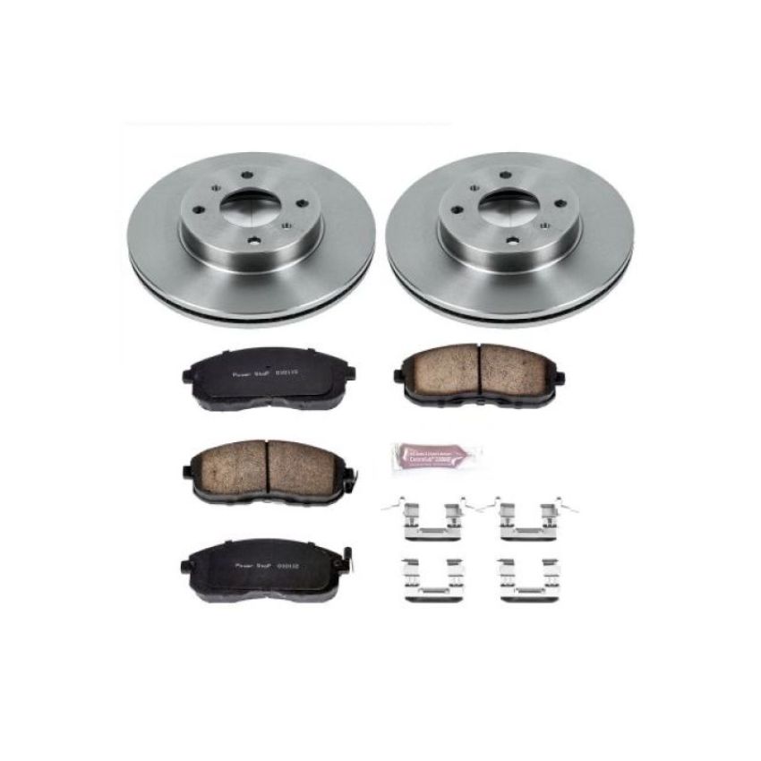 PowerStop KOE749 OE Stock Replacement Low-Dust Ceramic Brake Pad and Rotor Kit