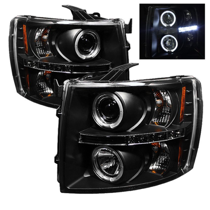 SPYDER 5009494 Projector Headlights - LED Halo - Black