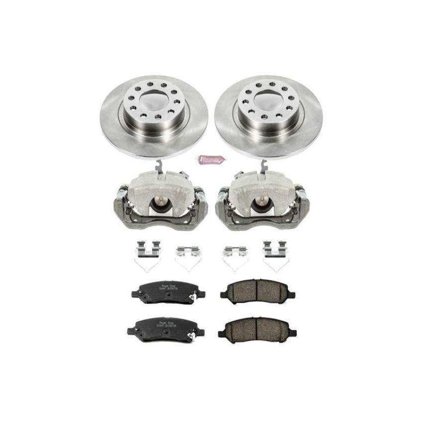 PowerStop KCOE6371 OE Stock Replacement Low-Dust Ceramic Brake Pad, Rotor and Caliper Kit