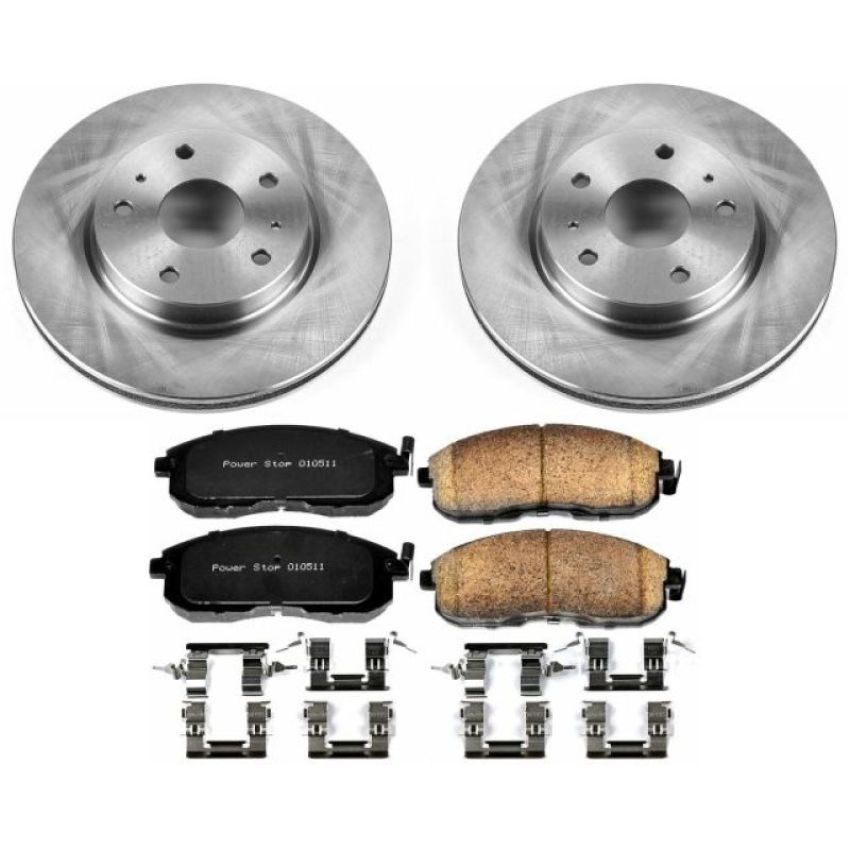 PowerStop KOE5887 OE Stock Replacement Low-Dust Ceramic Brake Pad and Rotor Kit