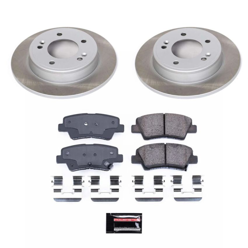 PowerStop SC6502 Semi-Coated Rotor and Low-Dust Ceramic Brake Pad Kit