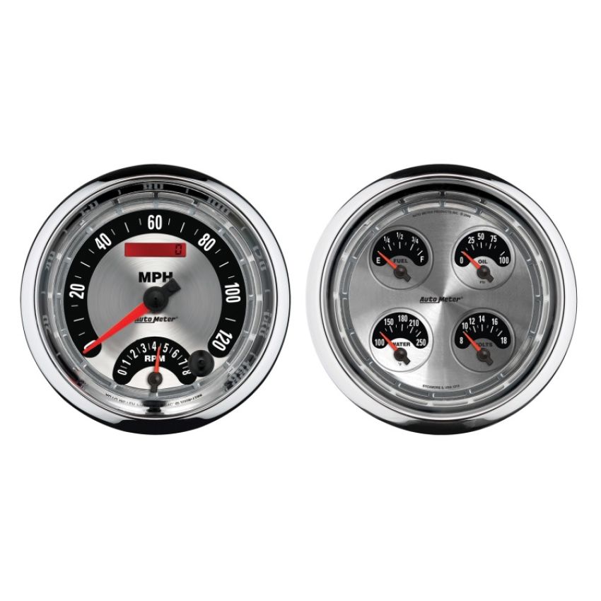 AutoMeter 1205 GAUGE KIT, 2 PC., QUAD & TACH/SPEEDO, 5