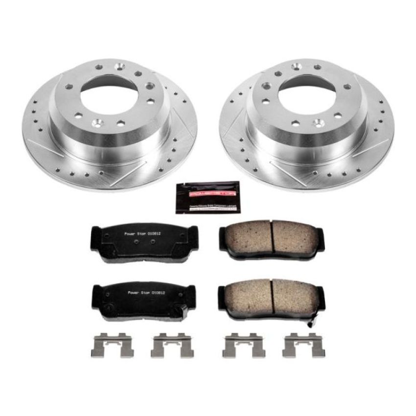 PowerStop K5907 Z23 Daily Driver Carbon-Fiber Ceramic Brake Pad and Drilled & Slotted Rotor Kit