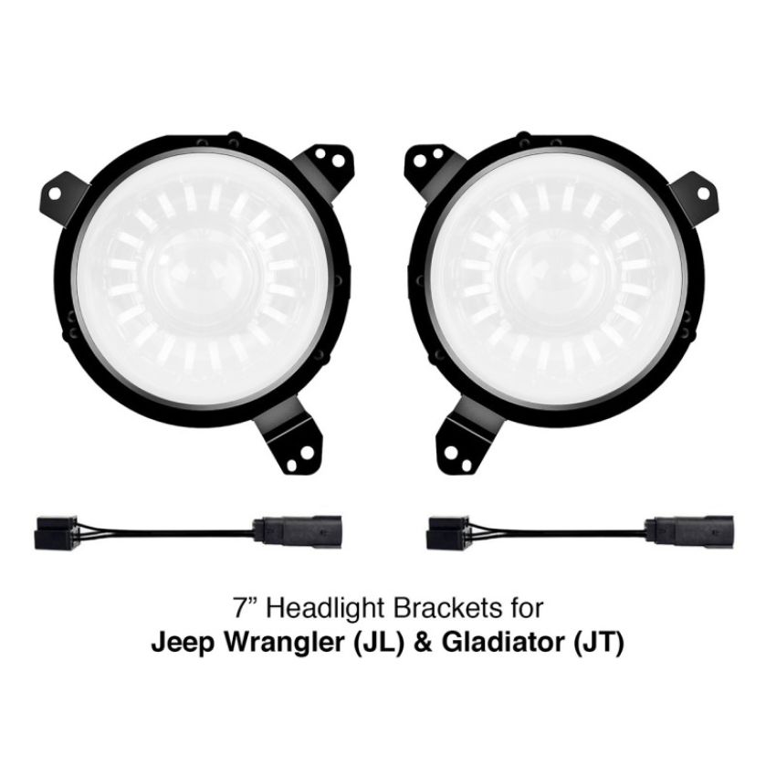 XKGLOW XK-MNT-JL XK Glow Universal Headlight Mounting Brackets for Jeep Wrangler JL and Gladiator JT Models 7In