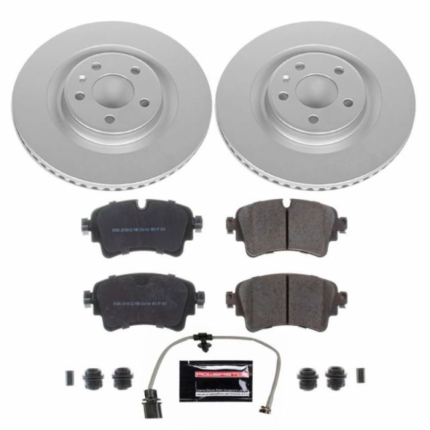 PowerStop CRK8043 Genuine Geomet Coated Rotor and Carbon-Fiber Ceramic Brake Pad Kit