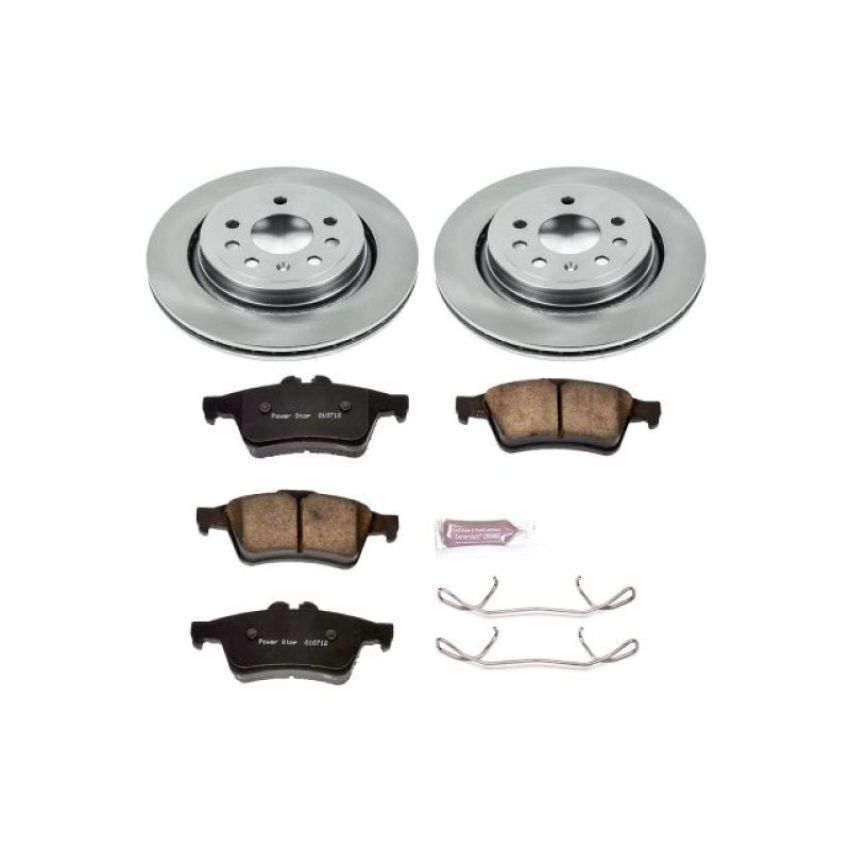 PowerStop KOE983 OE Stock Replacement Low-Dust Ceramic Brake Pad and Rotor Kit