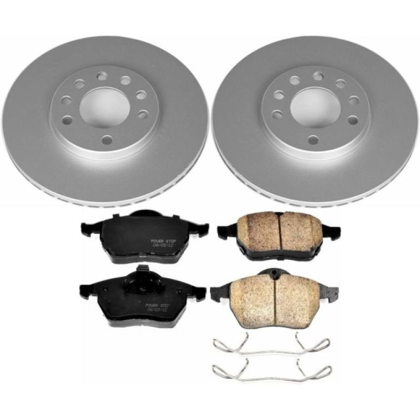 PowerStop CRK832 Genuine Geomet Coated Rotor and Carbon-Fiber Ceramic Brake Pad Kit