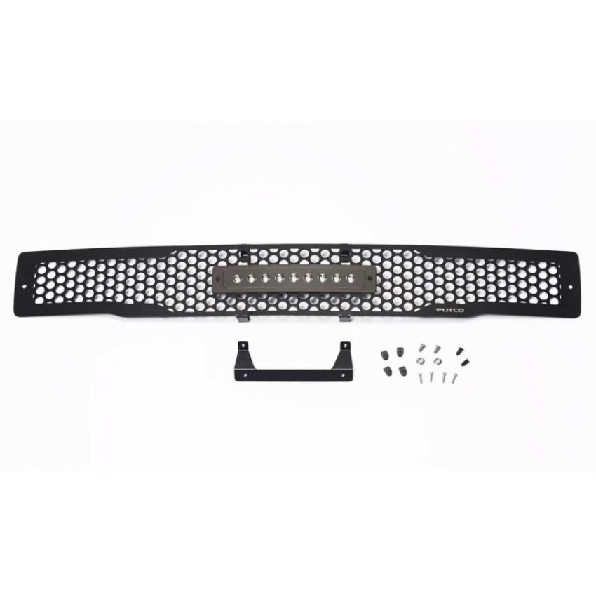 Putco 88160L 15-17 Ford F-150 - SS Black Punch Design w/ 10in Luminix Light bar Bumper Grille Inserts