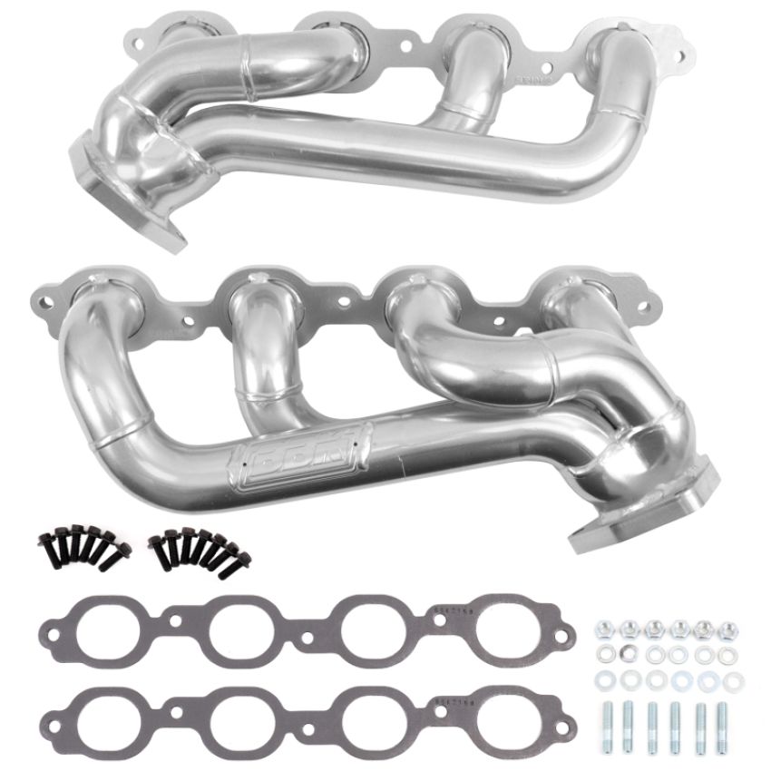 BBK Performance Parts 40480 2019-2024 CHEVY TRUCK 5.3/6.2L 1-3/4” SHORTY Headers (POLISHED SILVER CERAMIC)