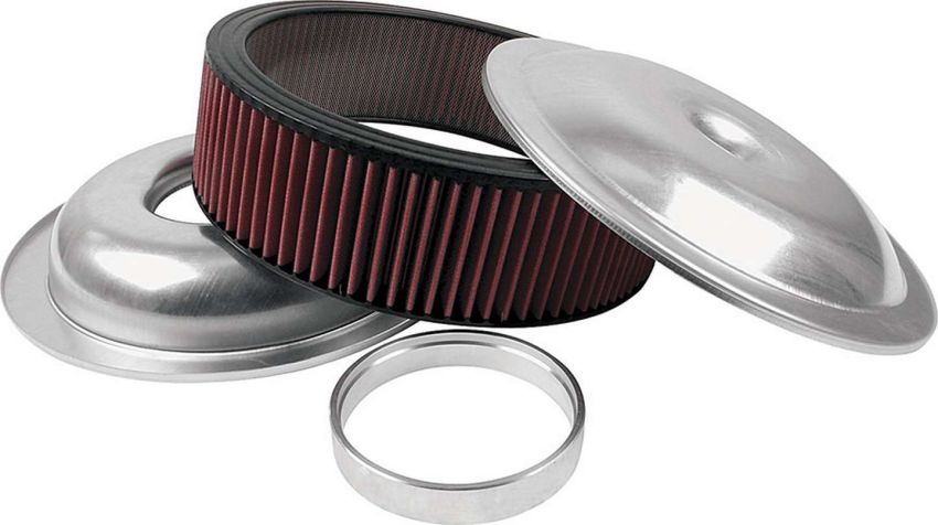 ALLSTAR PERFORMANCE ALL25922 LW 14in A/C Kit Plain 4in Washable Element