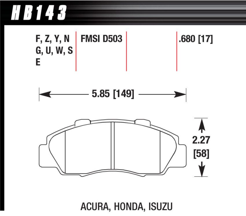 Hawk Performance HB143F.680 HPS Disc Brake Pad