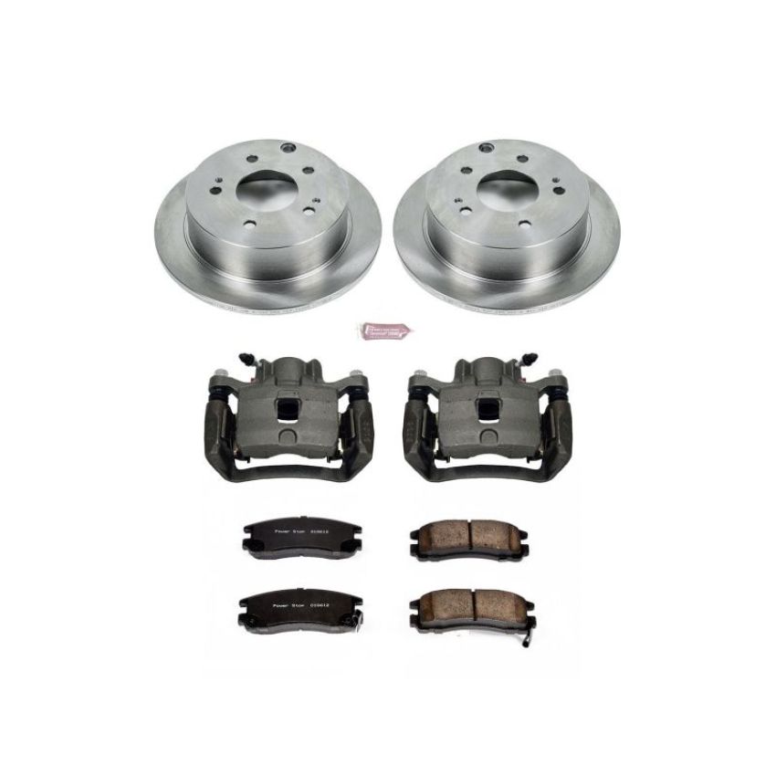 PowerStop KCOE155 OE Stock Replacement Low-Dust Ceramic Brake Pad, Rotor and Caliper Kit
