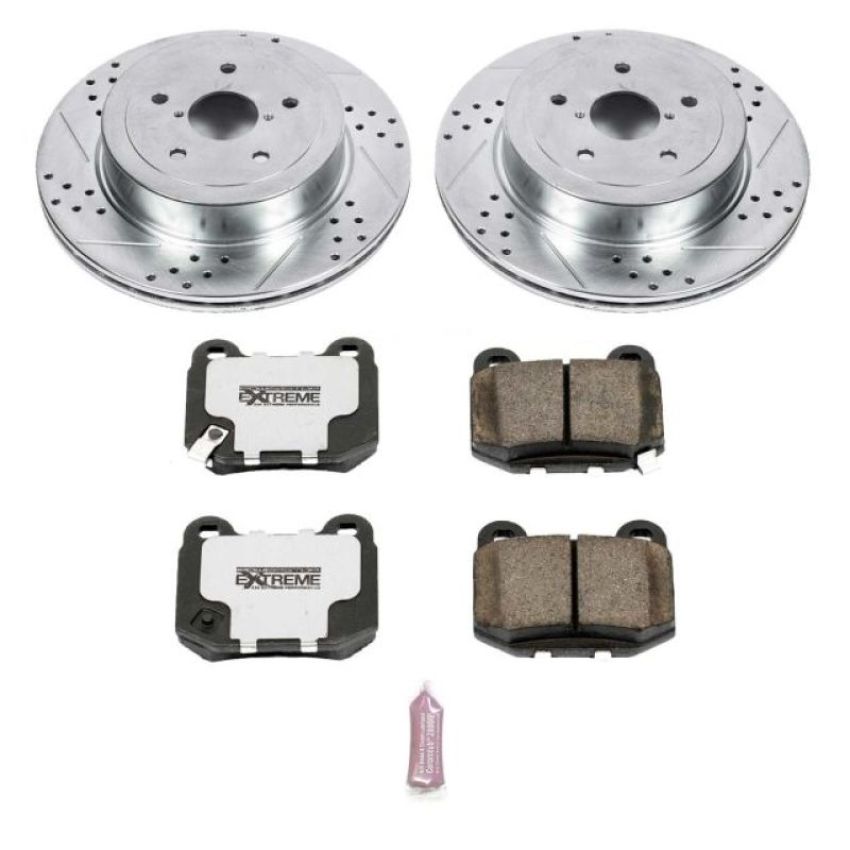 PowerStop K2913-26 Z26 Street Performance Ceramic Brake Pad and Drilled & Slotted Rotor Kit