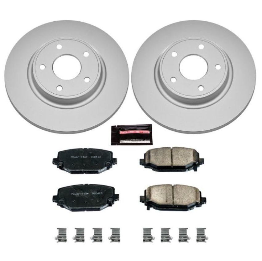 PowerStop CRK5961 Genuine Geomet Coated Rotor and Low-Dust Ceramic Brake Pad Kit
