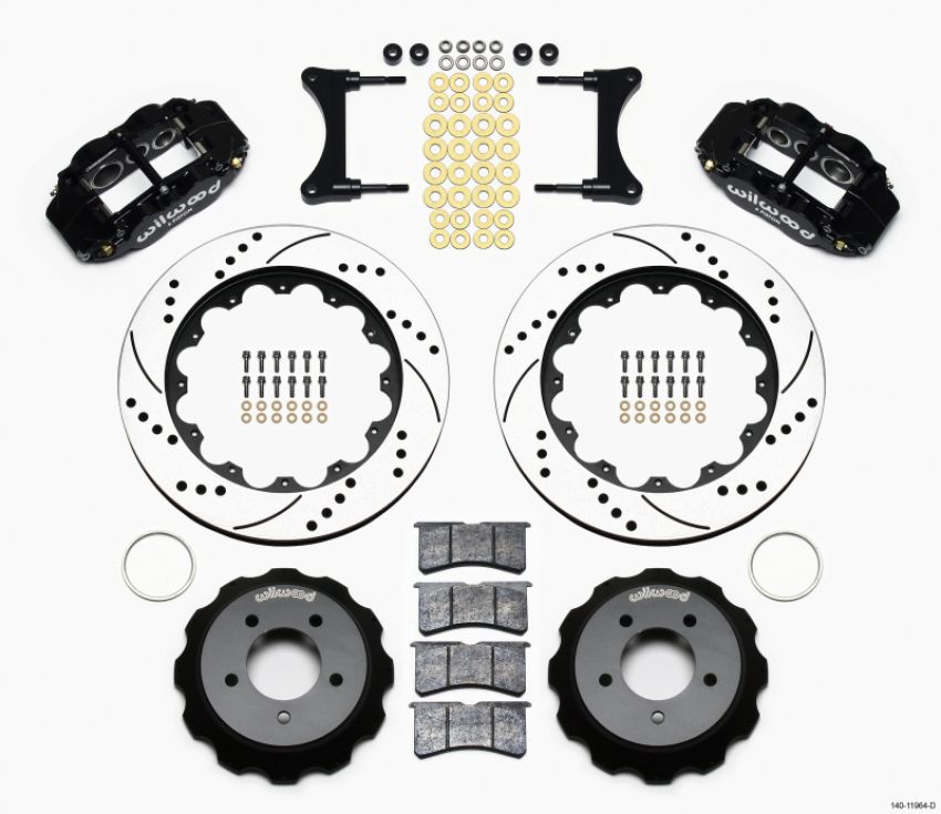 Wilwood 140-11964-D Narrow Superlite 6R Front Hat Kit 14.00in Drilled 93-96 Mazda RX7