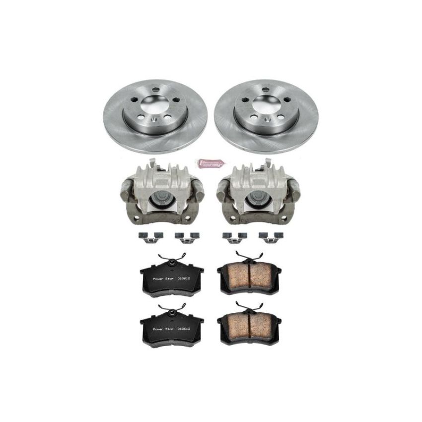 PowerStop KCOE3093 OE Stock Replacement Low-Dust Ceramic Brake Pad, Rotor and Caliper Kit