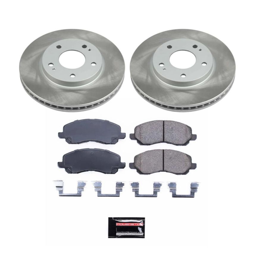PowerStop SC1678 Semi-Coated Rotor and Low-Dust Ceramic Brake Pad Kit