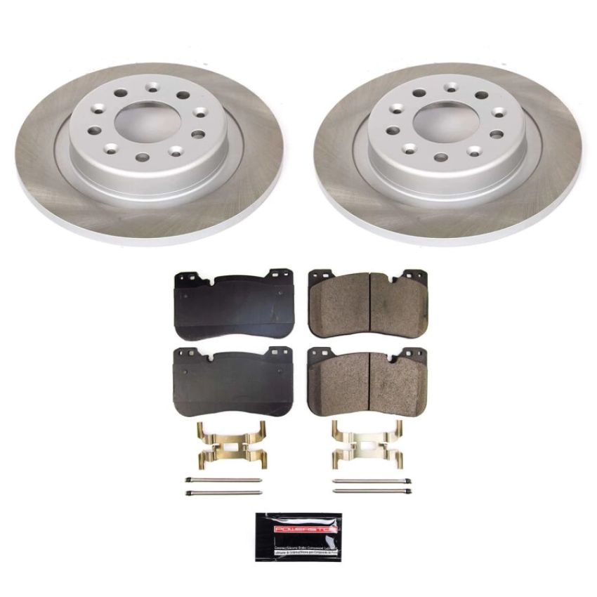 PowerStop SC8676 Semi-Coated Rotor and Low-Dust Ceramic Brake Pad Kit