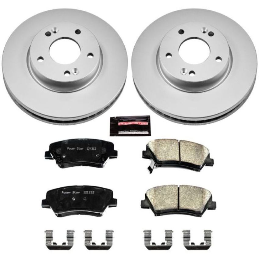 PowerStop CRK6503 Genuine Geomet Coated Rotor and Low-Dust Ceramic Brake Pad Kit