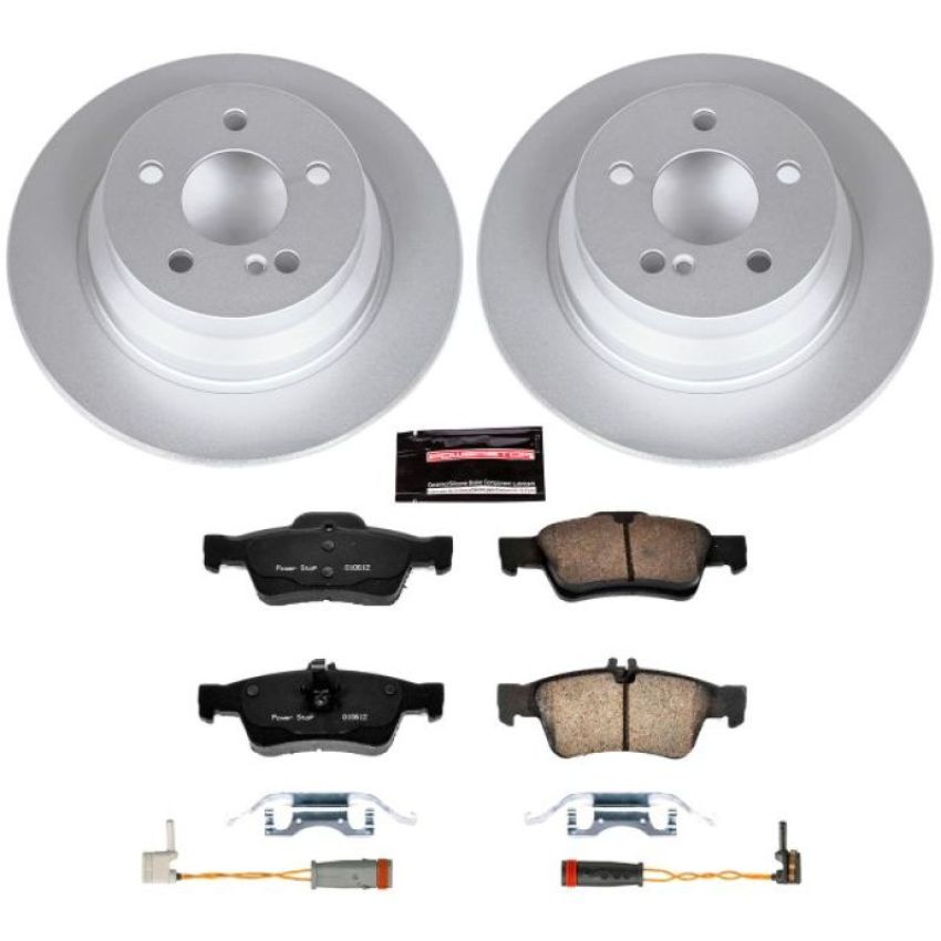 PowerStop CRK5321 Genuine Geomet Coated Rotor and Carbon-Fiber Ceramic Brake Pad Kit