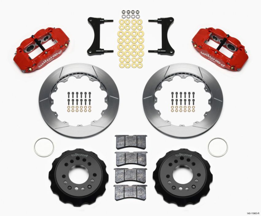 Wilwood 140-11963-R Narrow Superlite 6R Front Hat Kit 12.88in Red 93-96 Mazda RX7