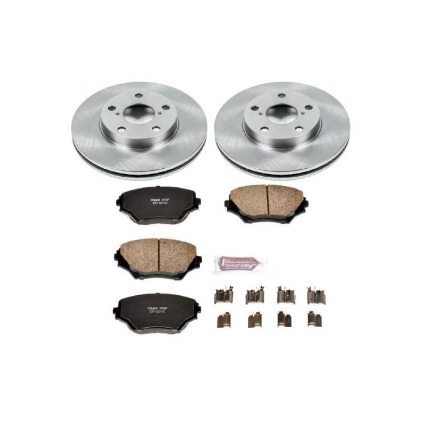 PowerStop KOE2419 OE Stock Replacement Low-Dust Ceramic Brake Pad and Rotor Kit