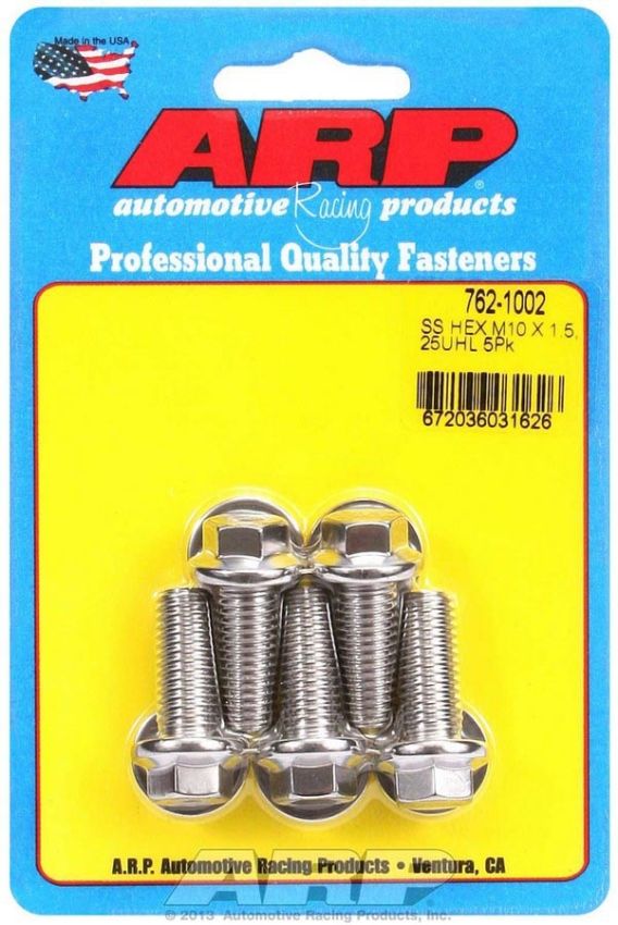 ARP ARP762-1002 S/S Bolt Kit - 6pt. (5) 10mm x 1.5 x 25mm