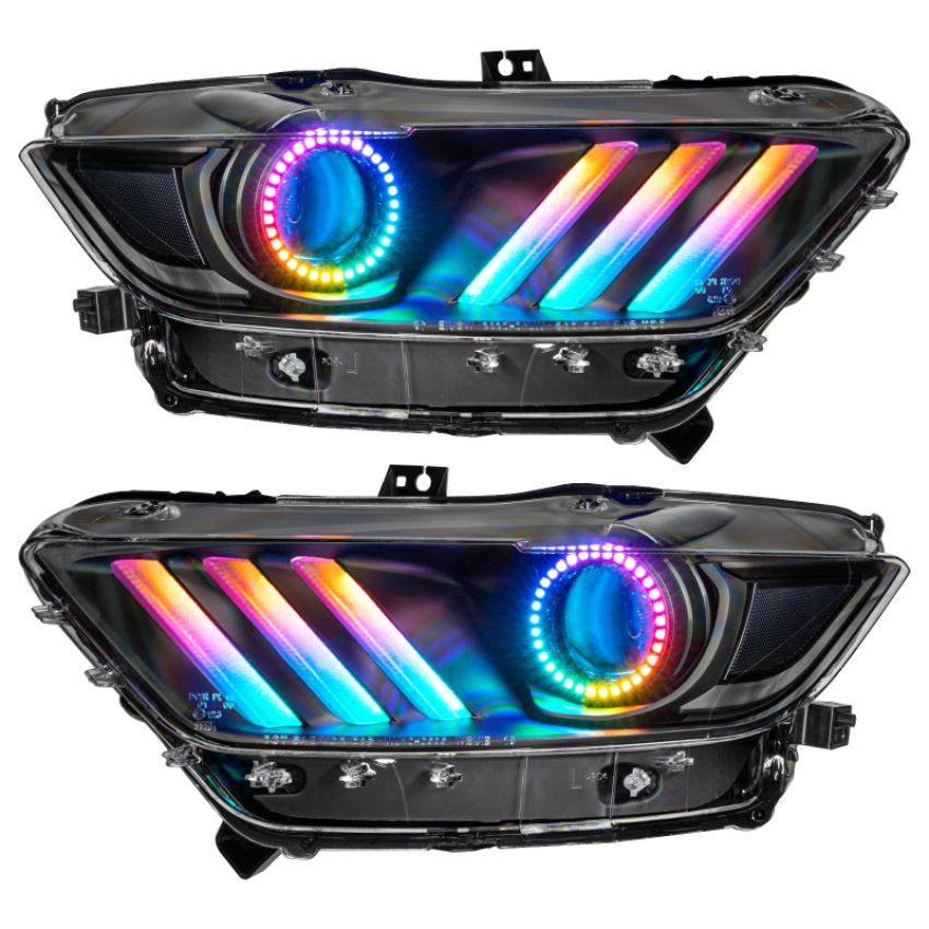 Oracle Lighting 8199-332 2015-2017 Ford Mustang Dynamic RGB+A Pre-Assembled Headlights - Black Edition
