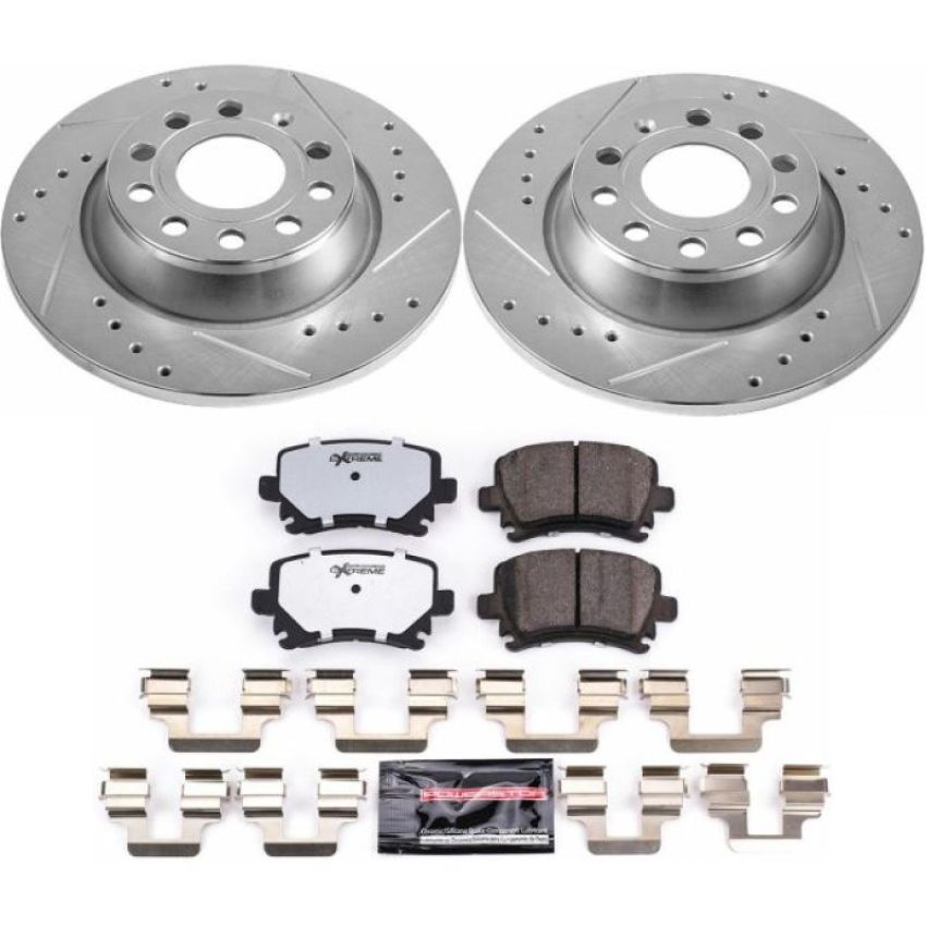 PowerStop K5662-26 Z26 Street Performance Ceramic Brake Pad and Drilled & Slotted Rotor Kit