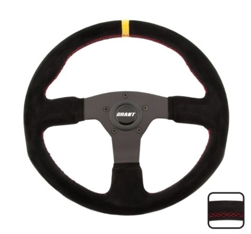 GRANT GRT8547 Suede Series Steering Wh eel 13.75 Dia. 1in Dish