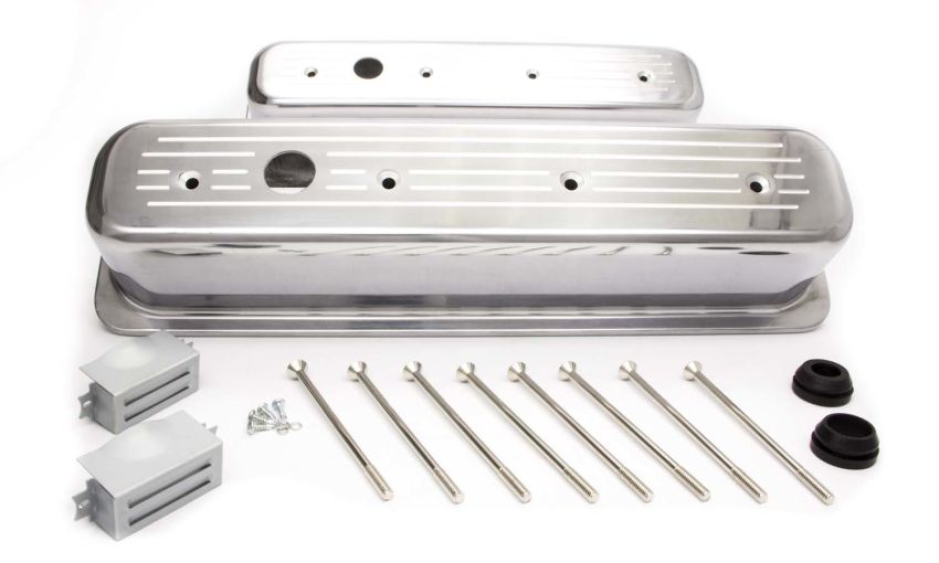 RACING POWER CO-PACKAGED RPCR6047 SBC Alum Tall Center Bolt V/C Ball Milled Pol