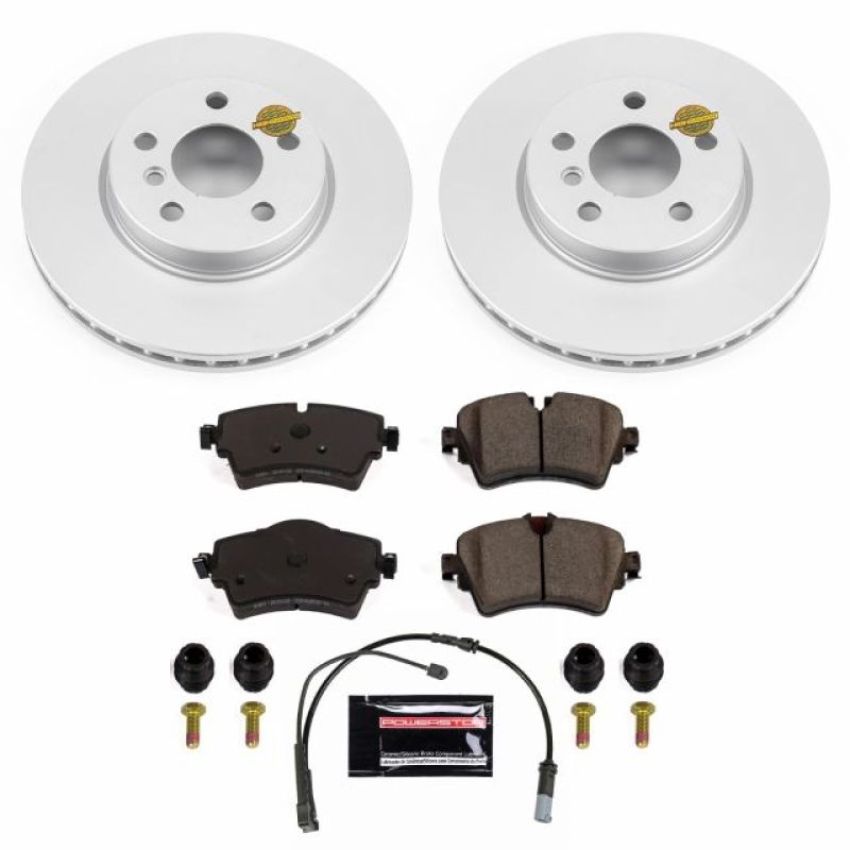 PowerStop CRK7980 Genuine Geomet Coated Rotor and Carbon-Fiber Ceramic Brake Pad Kit