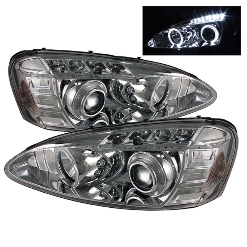 SPYDER 5011671 Projector Headlights - LED Halo - Chrome
