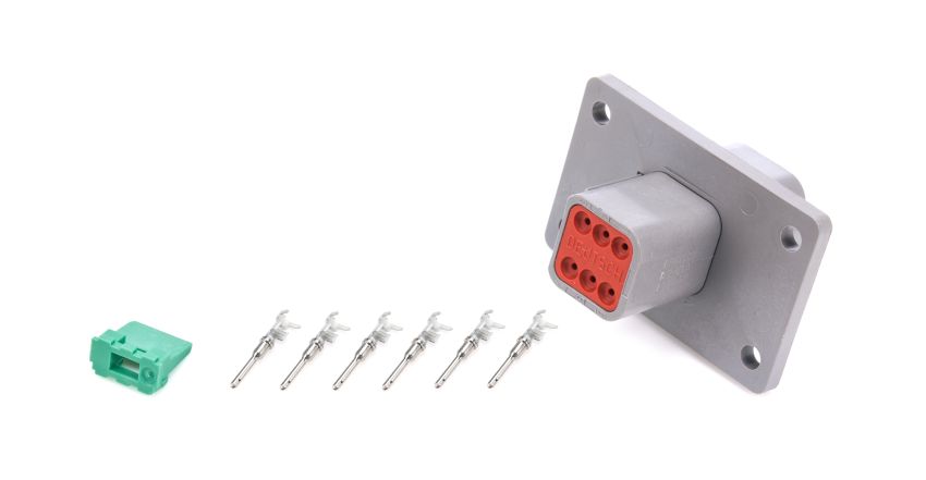 QUICKCAR RACING PRODUCTS QRP71-367 Plug Deutsch 6 Pin Receptacle w/Flange