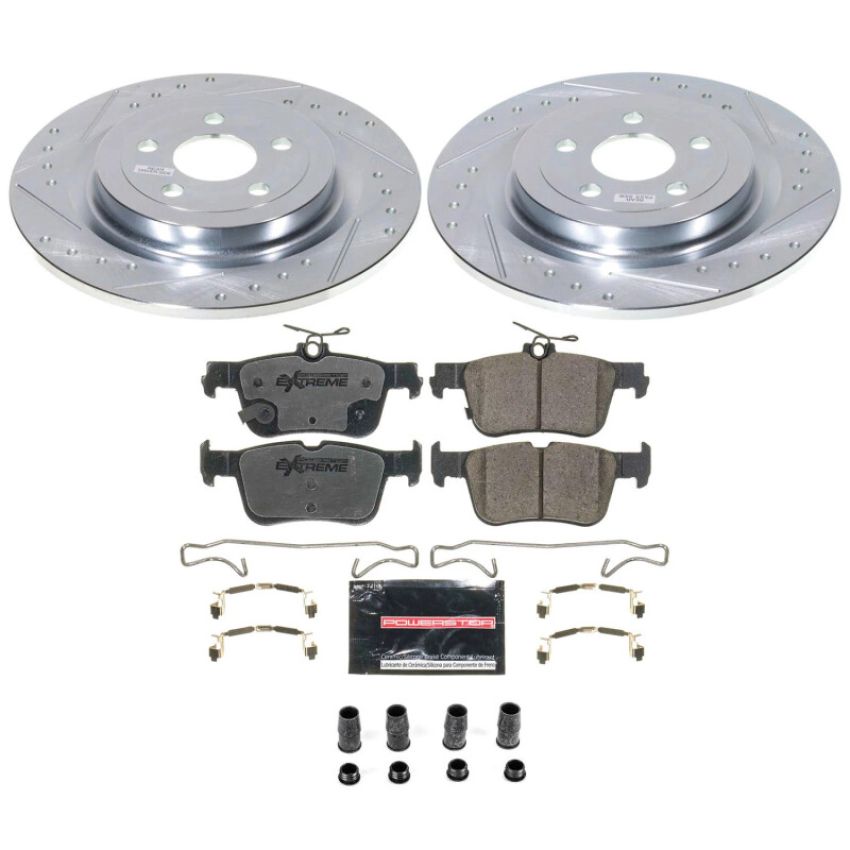 PowerStop K8766-26 Z26 Street Performance Ceramic Brake Pad and Drilled & Slotted Rotor Kit