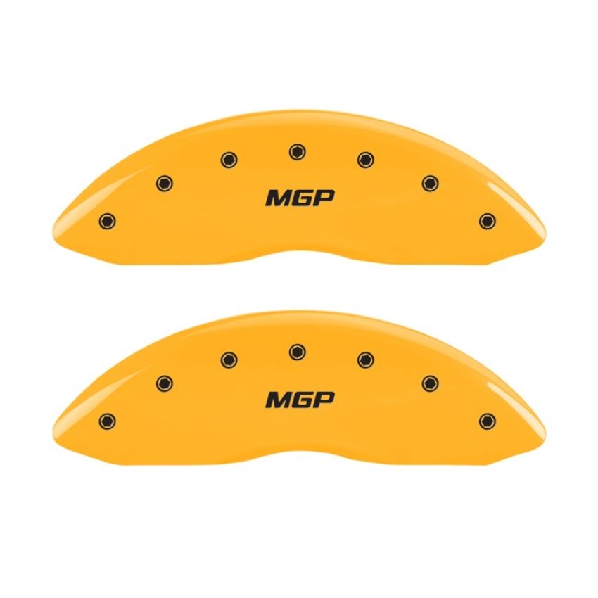 MGP 34207FMGPYL Front set 2 Caliper Covers Engraved Front  Yellow finish black ch