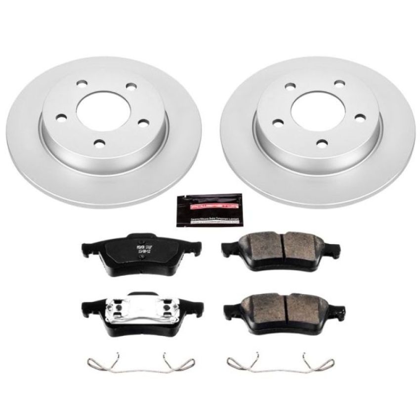 PowerStop CRK124 Genuine Geomet Coated Rotor and Low-Dust Ceramic Brake Pad Kit