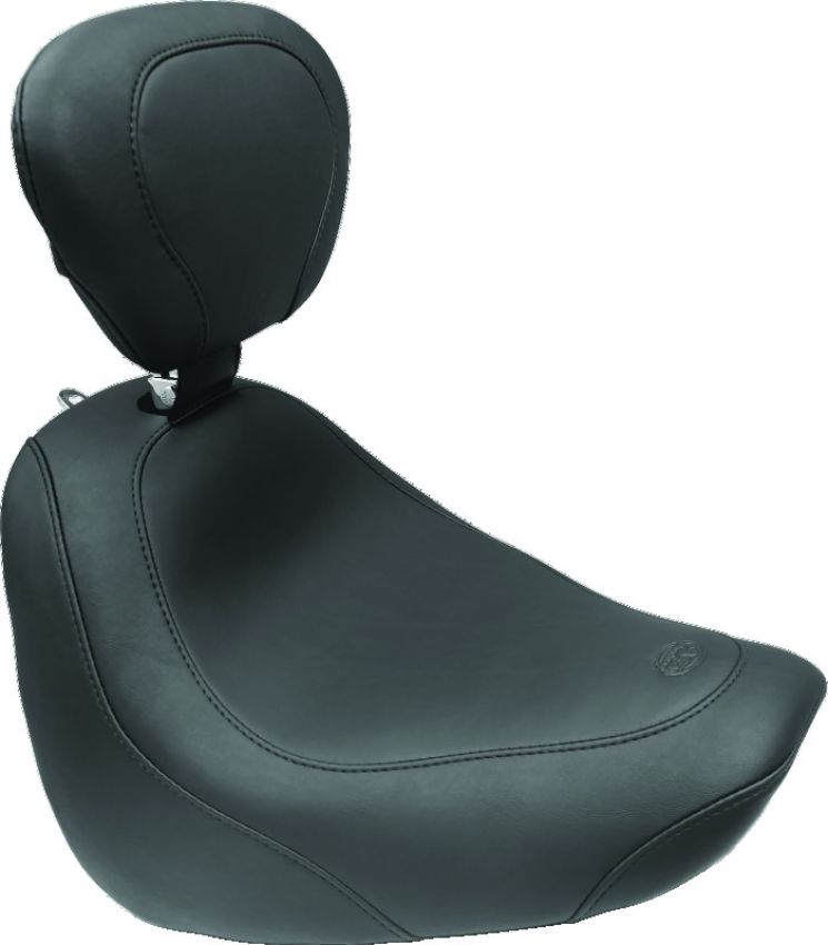 Mustang Motorcycle 79336 Mustang 18-21 Harley Fat Bob Wide Tripper Solo Seat w/ Driver Backrest - Black