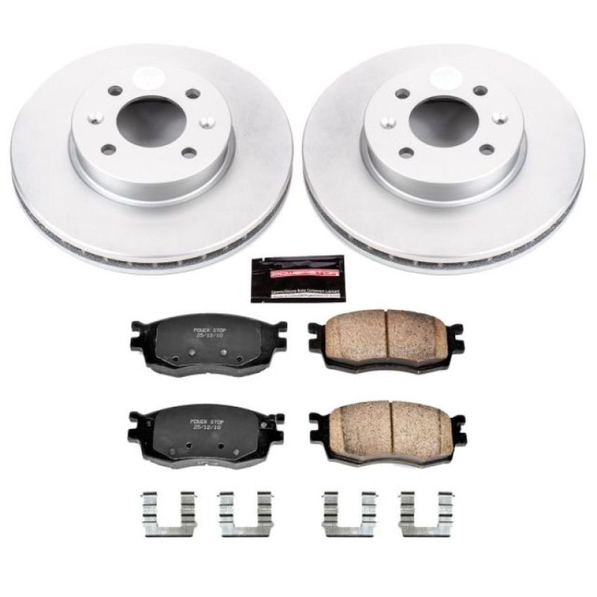 PowerStop CRK4652 Genuine Geomet Coated Rotor and Low-Dust Ceramic Brake Pad Kit