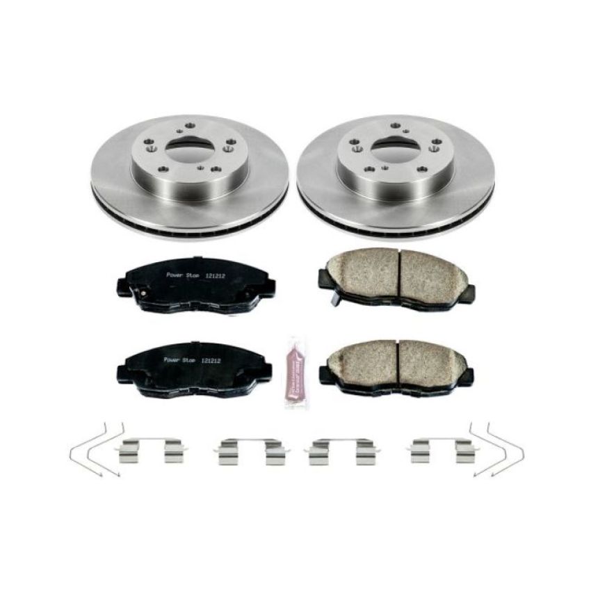 PowerStop KOE6319 OE Stock Replacement Low-Dust Ceramic Brake Pad and Rotor Kit