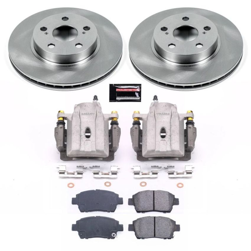 PowerStop KCOE5219 OE Stock Replacement Low-Dust Ceramic Brake Pad, Rotor and Caliper Kit
