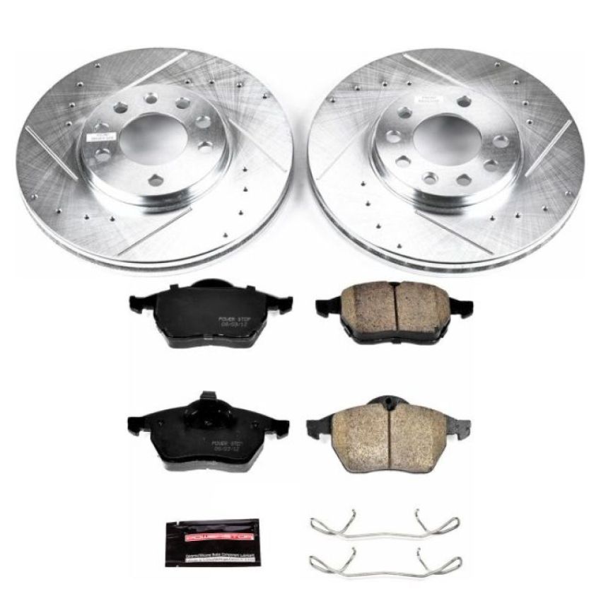 PowerStop K832 Z23 Daily Driver Carbon-Fiber Ceramic Brake Pad and Drilled & Slotted Rotor Kit