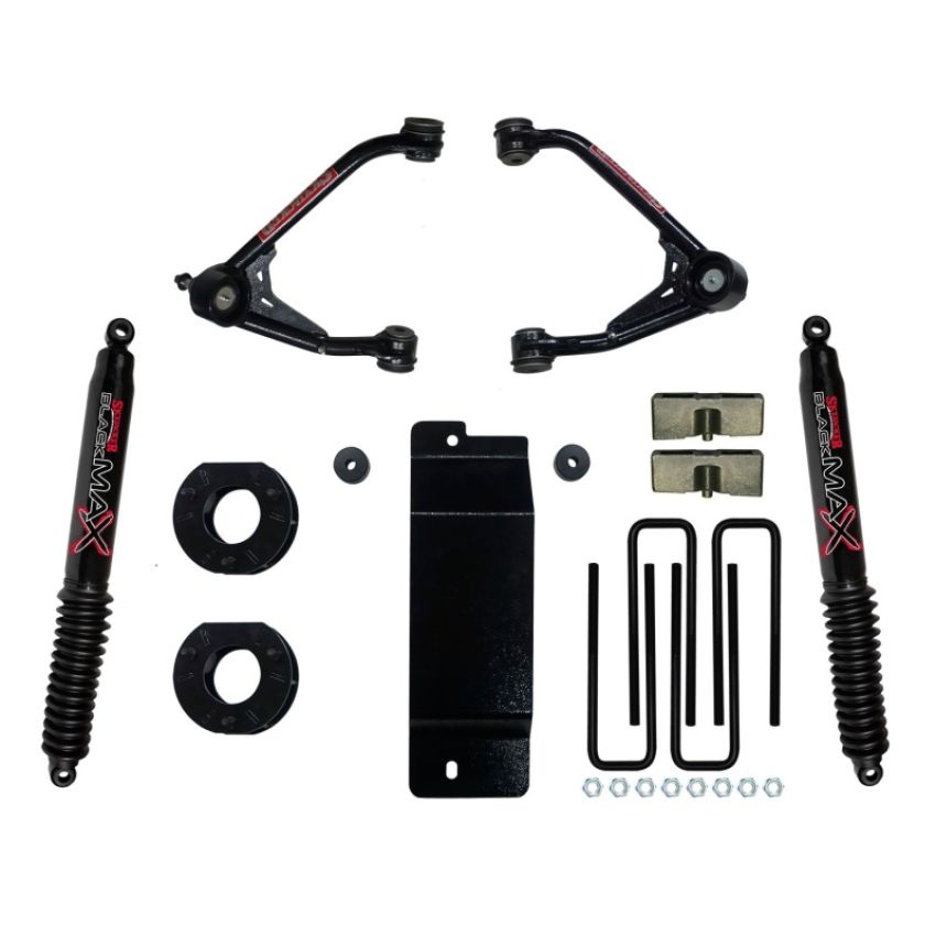 Skyjacker C7350PB 2007-2013 GM 1500 4WD 3.5-4in UCA Lift Kit w/Rear Black Max B8500 Shocks