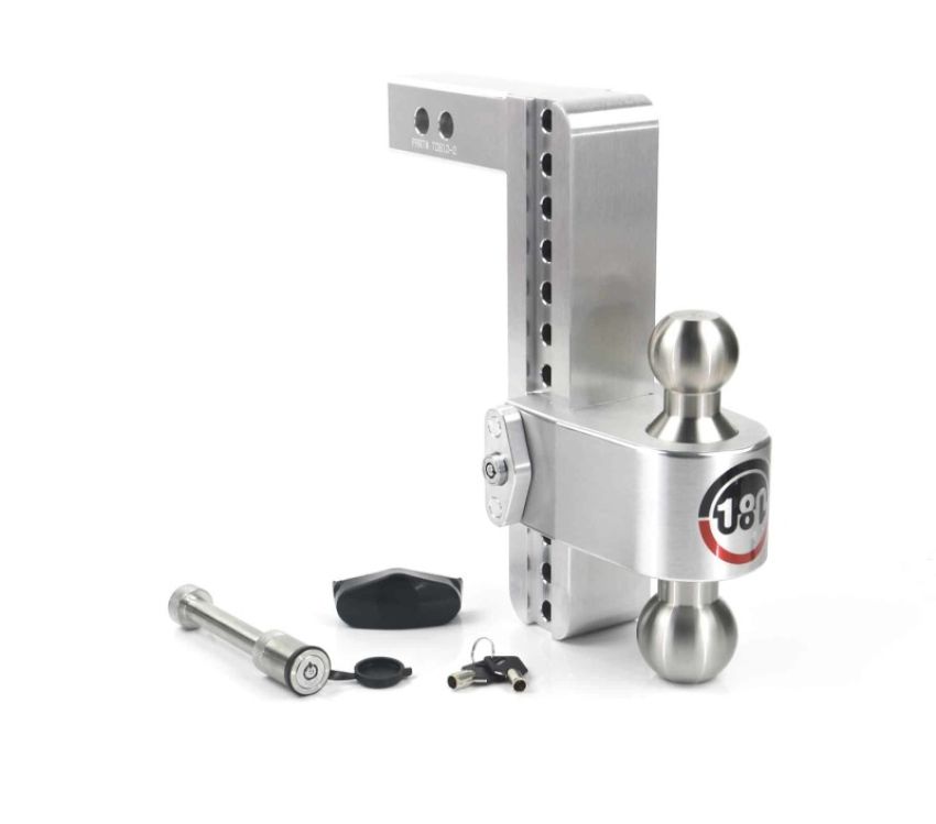 Weigh Safe LTB10-2-KA 180 Hitch 10in Drop Hitch & 2in Shank (10K/12.5K GTWR) w/WS05 - Aluminum
