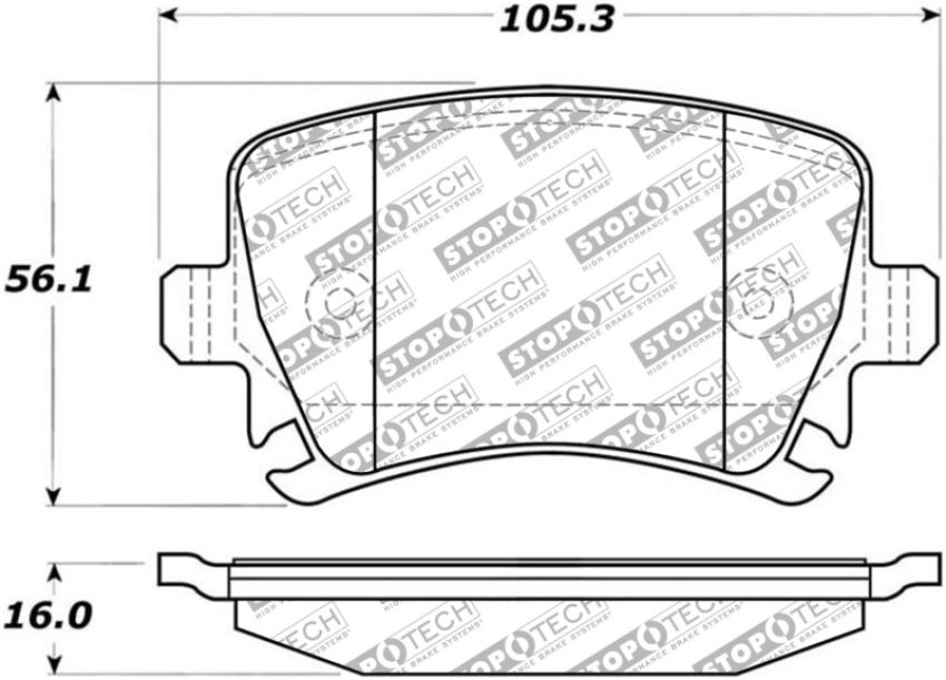 Stoptech 305.11080 Street Select Brake Pads - Rear