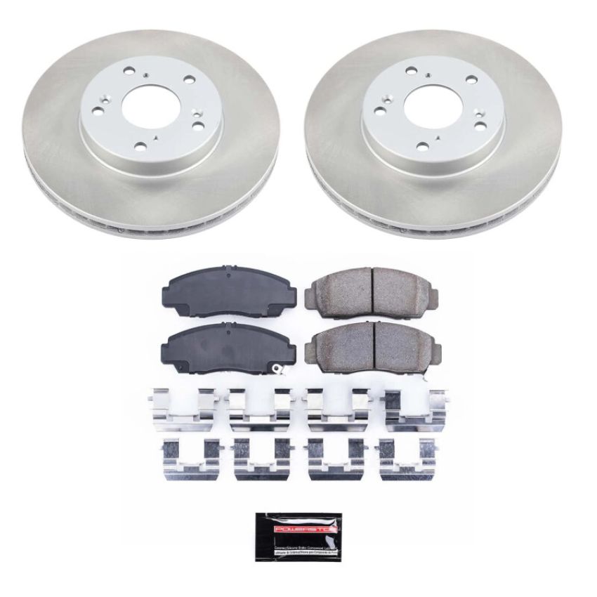 PowerStop SC2558 Semi-Coated Rotor and Low-Dust Ceramic Brake Pad Kit