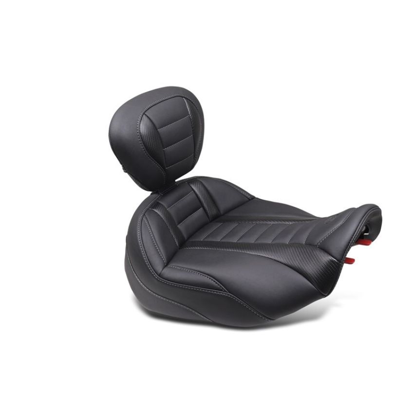 Mustang Motorcycle 88403GM Mustang 23-24 HD CVO Rd Glide(ST), 2024 Rd Glide and Str Glide Pass Arm Backrest - Black/Gray Stitch