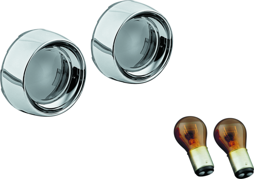 Kuryakyn 2270 Deep Dish Bezels With Smoke Lenses Red Light