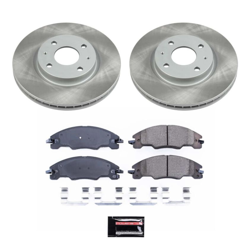 PowerStop SC4726 Semi-Coated Rotor and Low-Dust Ceramic Brake Pad Kit