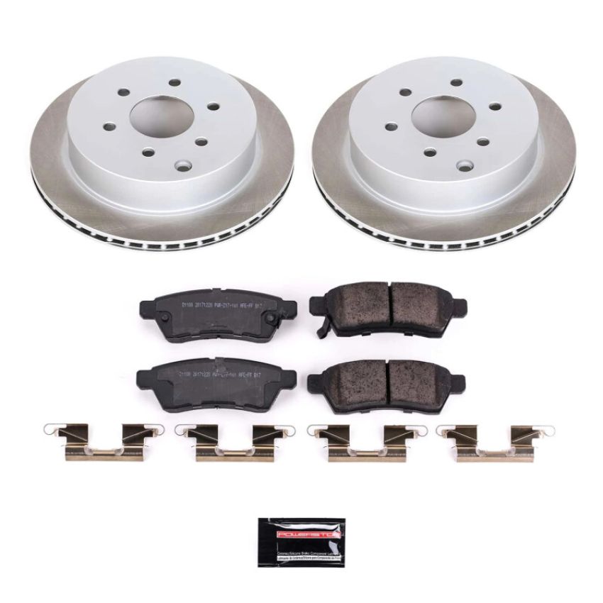 PowerStop SC4621 Semi-Coated Rotor and Low-Dust Ceramic Brake Pad Kit